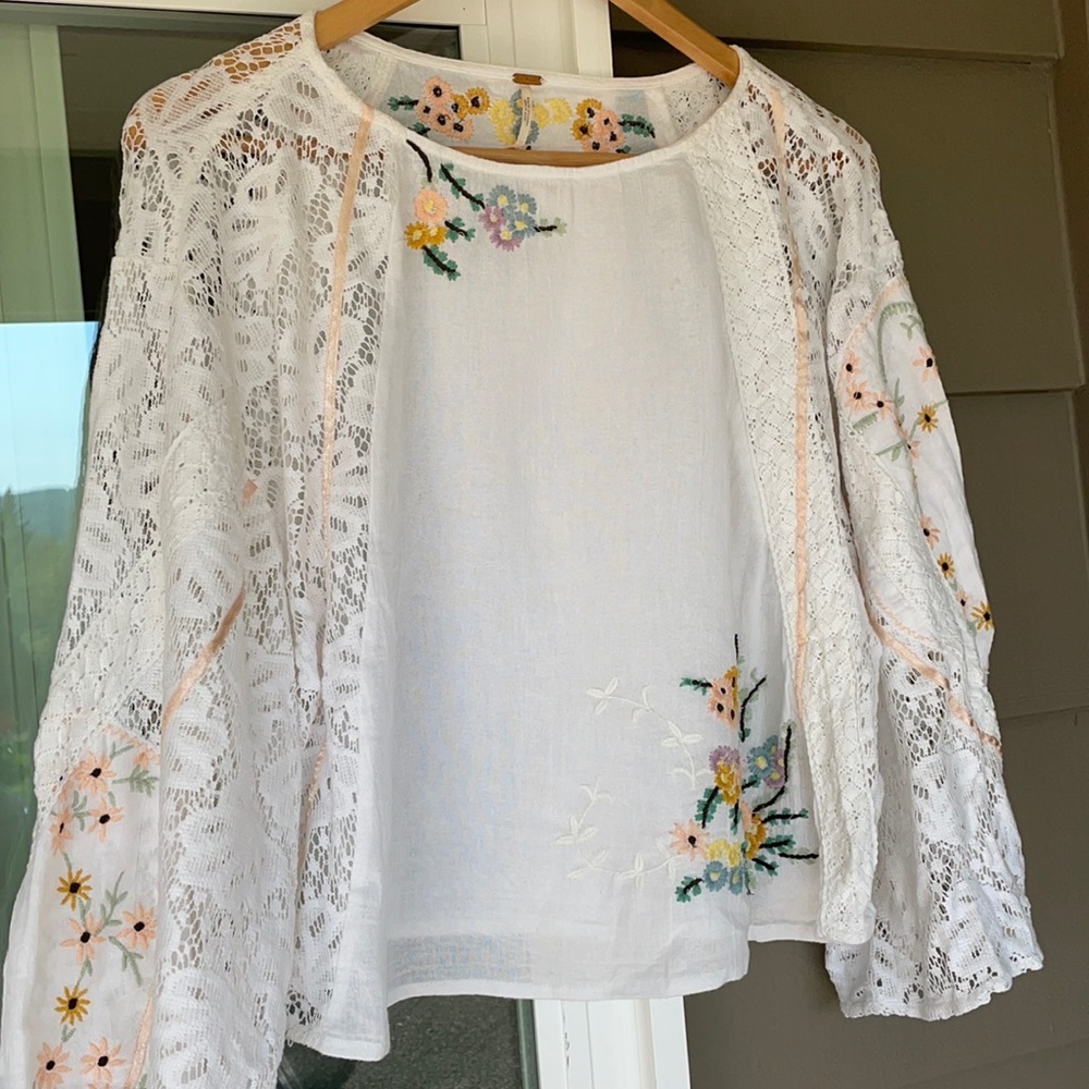 Free People embroidered blouse